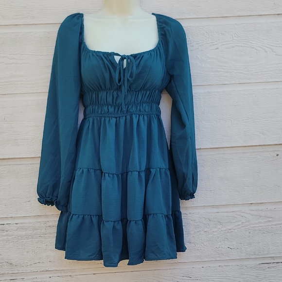 Liberty Love Dresses & Skirts - Liberty Love Teal Long Sleeve Dress Size S